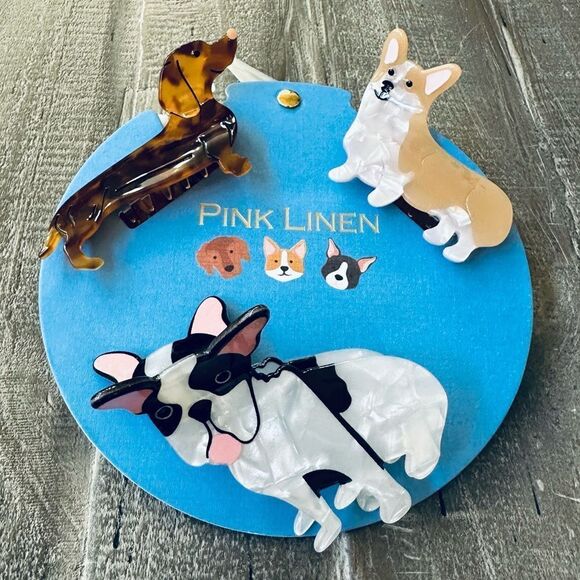 Hair Clips Dachshund Corgi Frenchie Dog Shaped Set - Picture 1 of 3